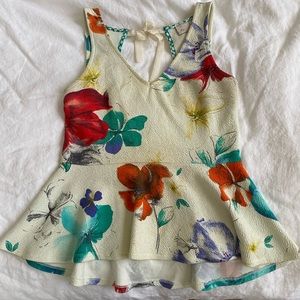 Anthropologie Postmark Flynn Floral Peplum Top